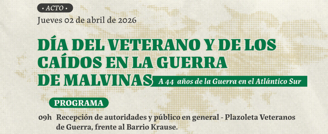 El acto será el jueves 2 de abril, a las 9, en la Plazoleta Veteranos de Guerra, frente al Barrio Krause. Habrá homenaje, ofrenda floral y la muestra “Malvinas, sentimiento eterno”.